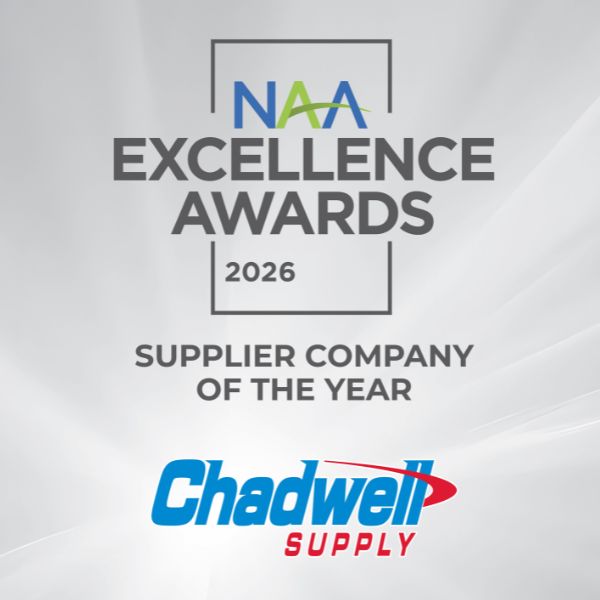 2026 NAA Excellence Awards Supplier Company of the Year award display for Chadwell Supply