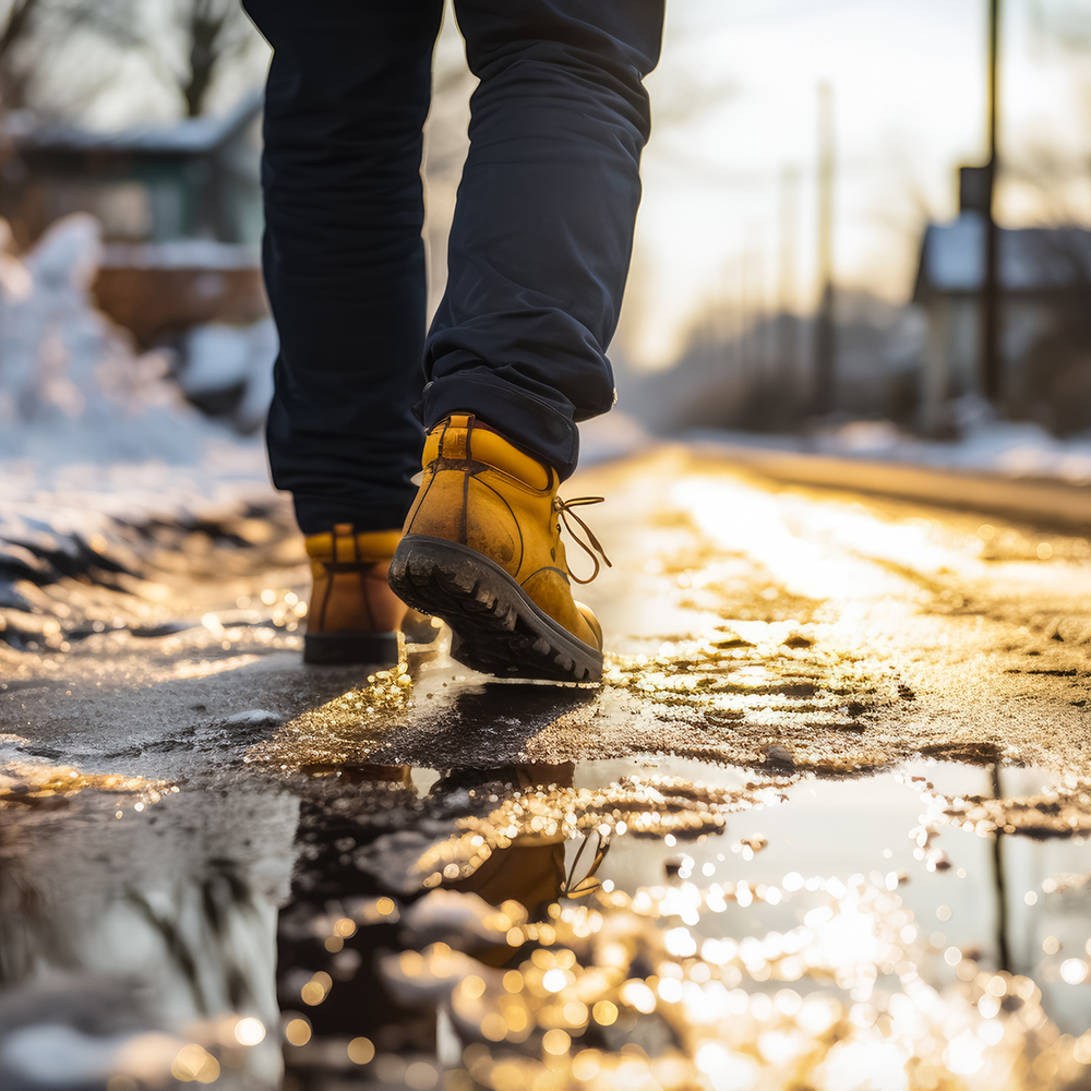 Man Walking On Ice